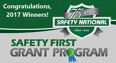 Safety National Awards 2017 Safety First Grant for Creative Risk Control Solutions